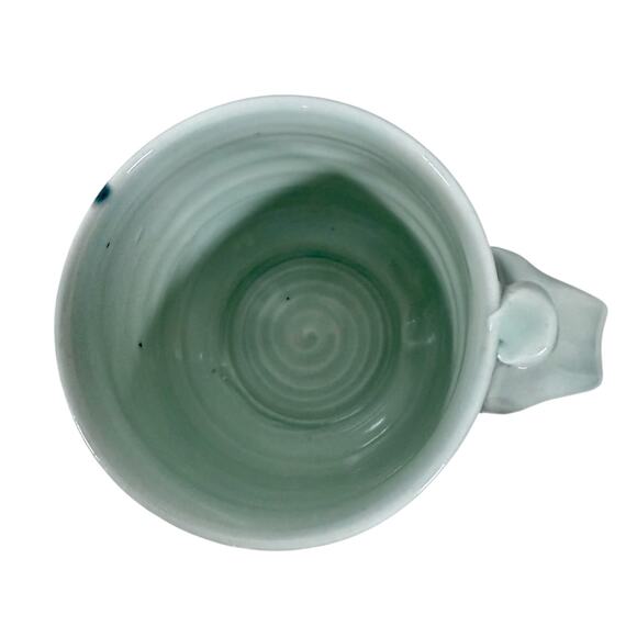 Jim Reno Pottery Dewittville NY Signed Pottery Coffee Mug White Sea Turtle - Picture 6 of 10